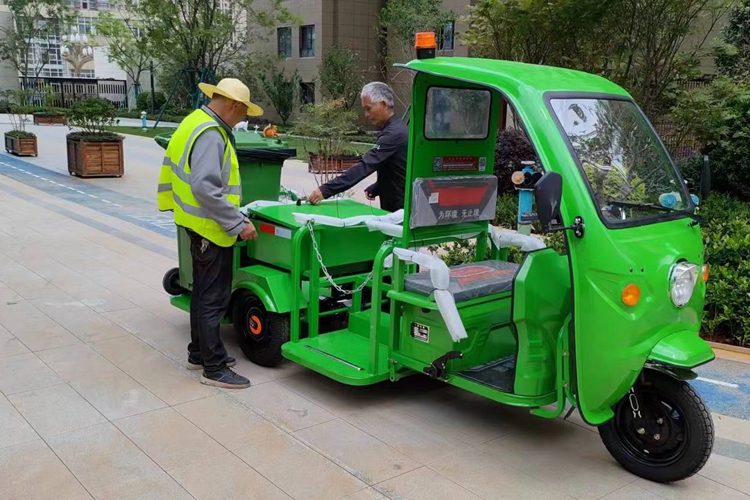 寶來潔物業(yè)小區(qū)電動三輪四桶車,垃圾桶清運車轉(zhuǎn)運車 隨走隨停,方便靈活